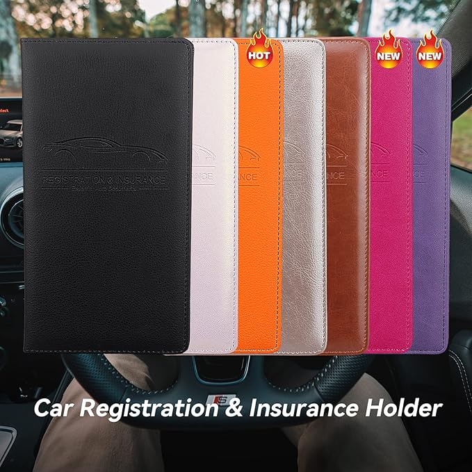 Car Registration and Insurance Holder, Premium Pu Leather Vehicle Glove Box - Image 7