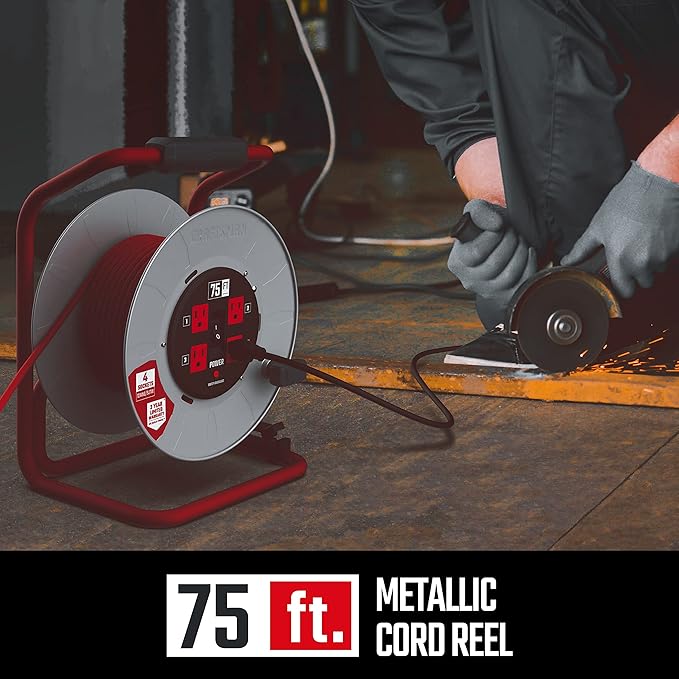 CRAFTSMAN 75 Ft. Contractor Retractable Extension Cord Reel - Image 8