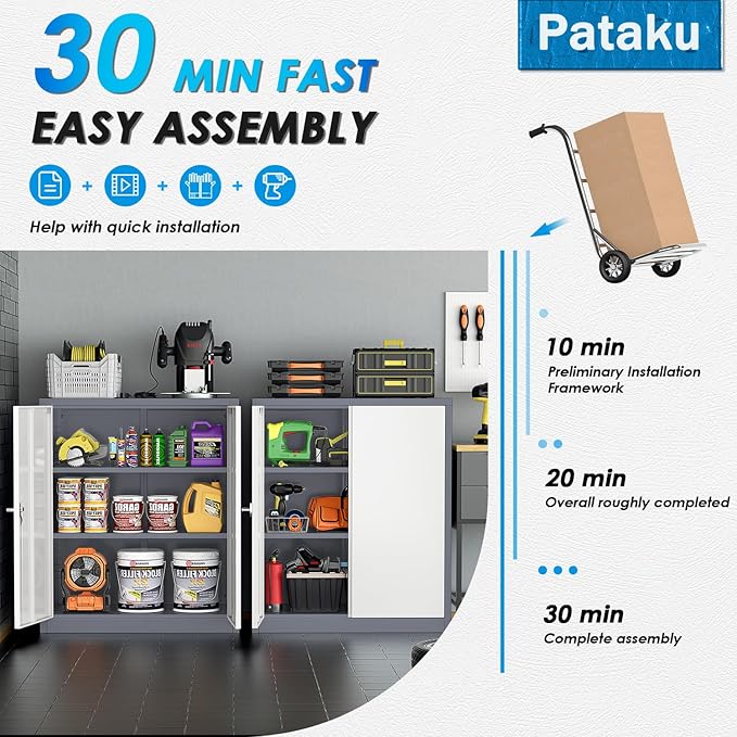Pataku Metal Storage Cabinet, Garage Cabinet - Image 7