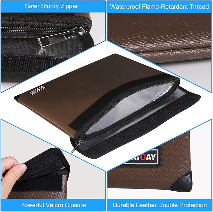 Fireproof Bag with 5200 Thermal Insulated, Waterproof Fireproof Box with Zipper - Image 6