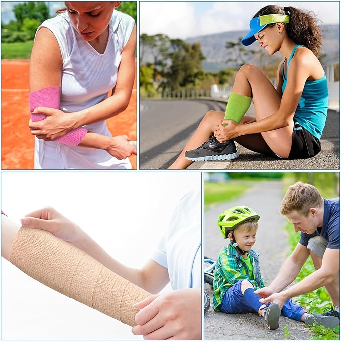 Treela 36 Pcs Self Adherent Bandage 4" X 5 Yard Wrap Breathable Cohesive - Image 6