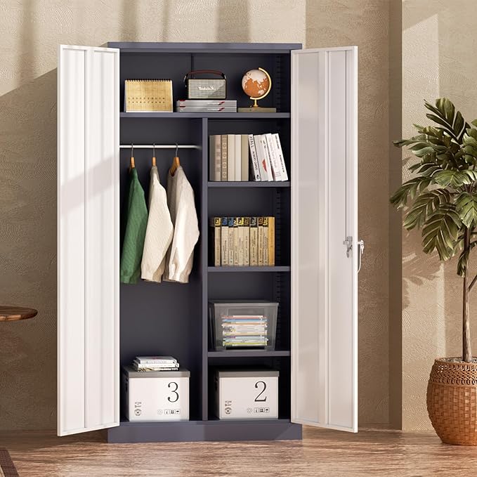 INTERGREAT Metal Wardrobe Closet, 18 "D x 36" W Steel Clothes Storage - Image 2