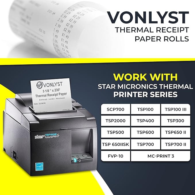 Receipt Paper Roll 3 1/8 x 230 for Square Register and Square POS System - Image 2