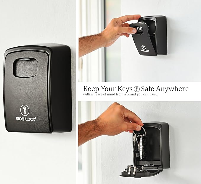Iron Lock® Key Lock Box XXL Wall Mount – Waterproof Outdoor Key Safe - Image 5