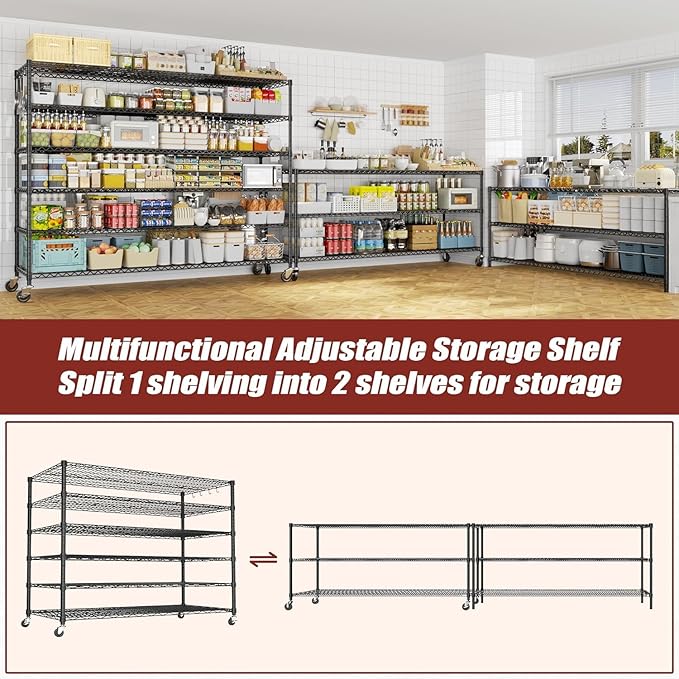 PrimeZone 6 Tier 80.7" H x 55.5" W x 24" D Wire Shelving - Image 5