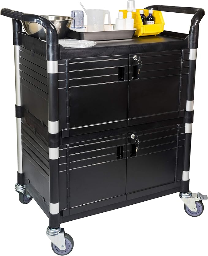 JaboEquip Commercial Heavy Duty Cabinet Rolling Medical Cart, Utility Cart - Image 3