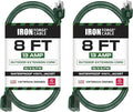 Iron Forge Cable 2 Pack Weatherproof 8 Ft Outdoor Extension Cord by IronForgeCable