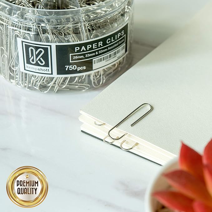 750 Paper Clips Assorted Sizes Small, Medium and Large Paper Clips - Image 5
