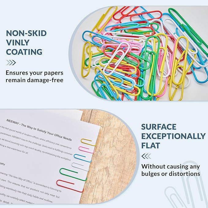 NEEWAY 450pcs Paper Clips Assorted Sizes - Image 5