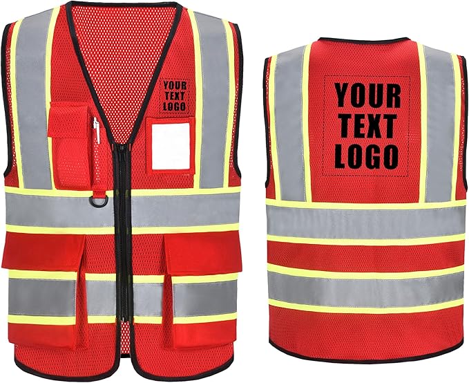A-SAFETY Mesh High Vis Vest Lightweight Reflective Construction Vest by A-SAFETY