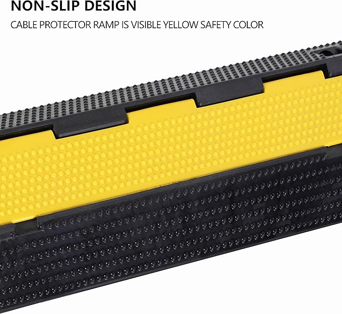 3 Pack Rubber Cable Ramp Hose Cable Protector Ramp 1 Channel 22000Lbs Load - Image 5