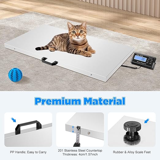 Animal Digital Scale, 500KG/1100Lbs Electronic Stainless Steel Veterinary Scale - Image 2