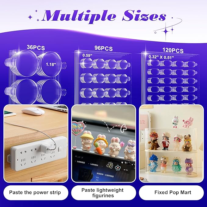 252pcs Car Easy-Pull Sticky Putty Clear Double Sided Removable, No Residue Glue - Image 2