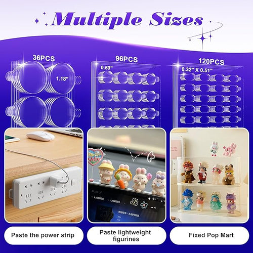 252pcs Car Easy-Pull Sticky Putty Clear Double Sided Removable, No Residue Glue - Image 2
