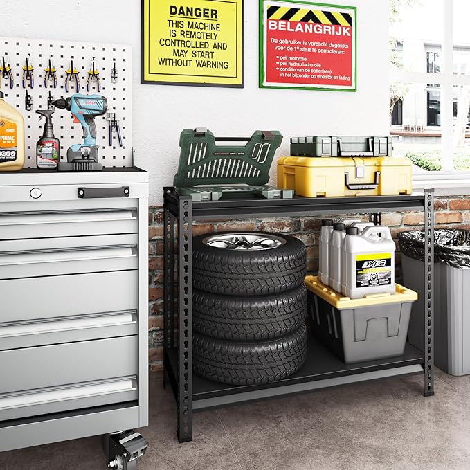 40" W Garage Shelving Heavy Duty, 900 Lbs Loads Garage Storage Shelves Heavy - Image 2