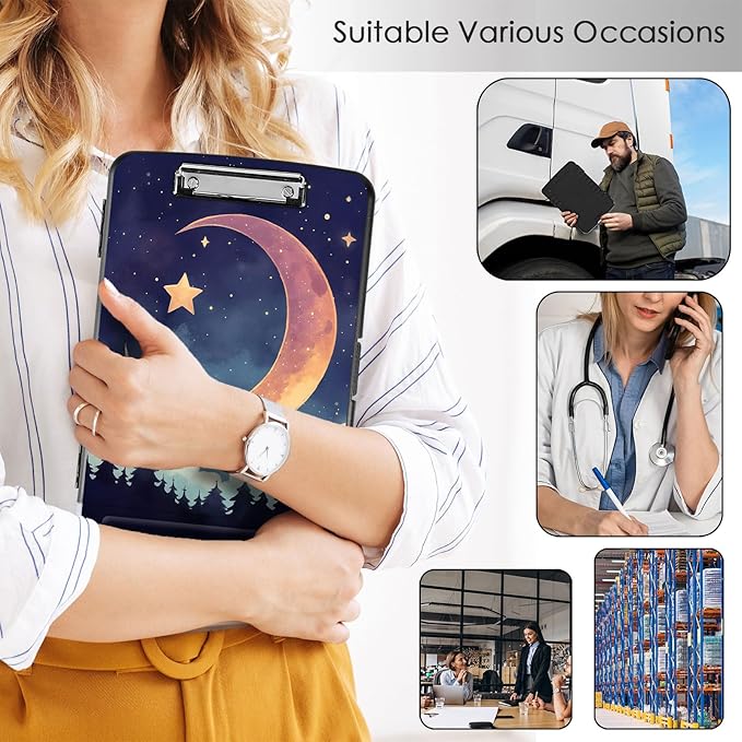 Clipboard with Storage, Office Supplies Nursing Clipboards Folder with Pen - Image 4