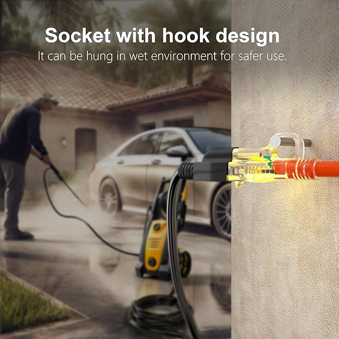 HUANCHAIN 12/3 Gauge Heavy Duty Outdoor Extension Cord 25 ft Waterproof - Image 2
