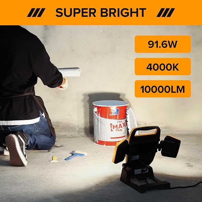 LUTEC 91.6W 10000 Lumen LED Work Light, Foldable Work Lights - Image 2