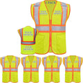 Custom Safety Vest with Logo Pockets High Visibility Reflective Vests by CustomTok