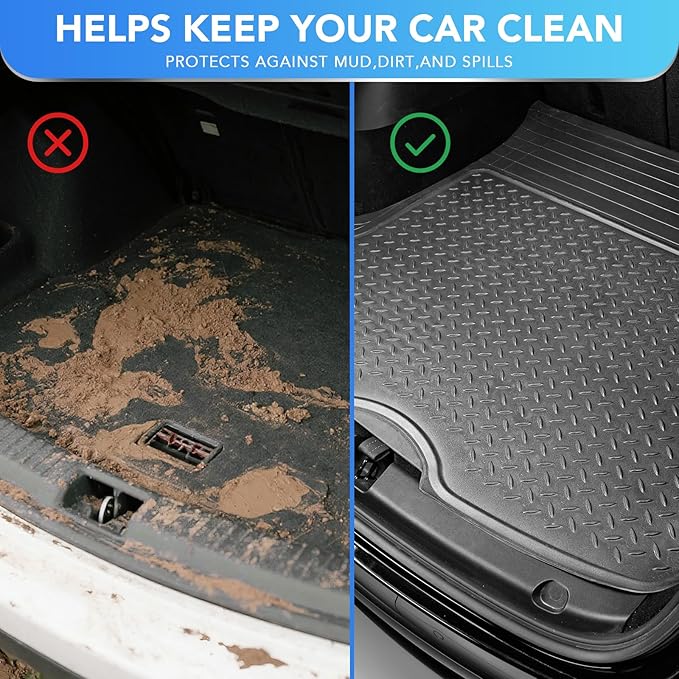 PIC AUTO Heavy Duty Rubber Trunk Cargo Liner Floor Mats, Trimmable to Fit - Image 7