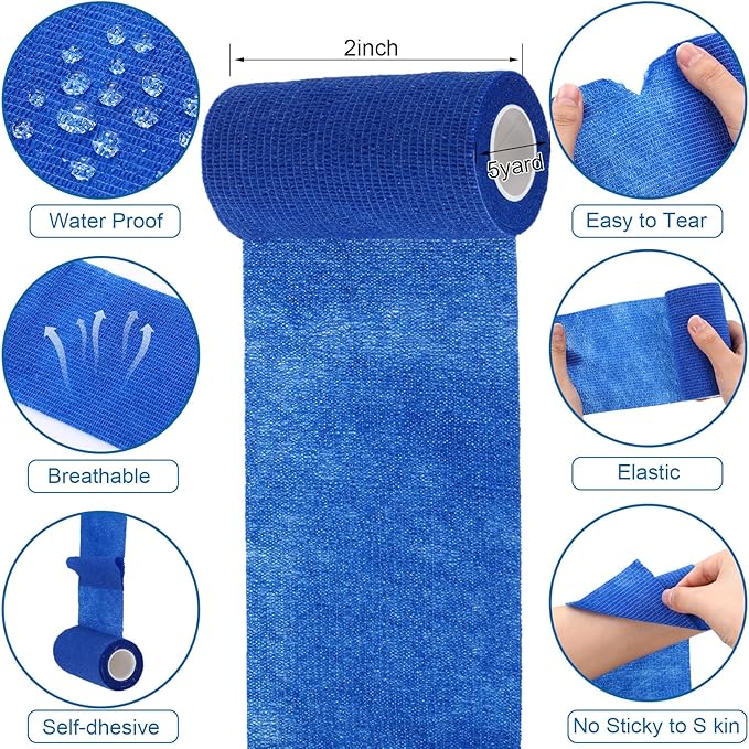 Treela 36 Pcs Self Adherent Bandage 4" X 5 Yard Wrap Breathable Cohesive - Image 2