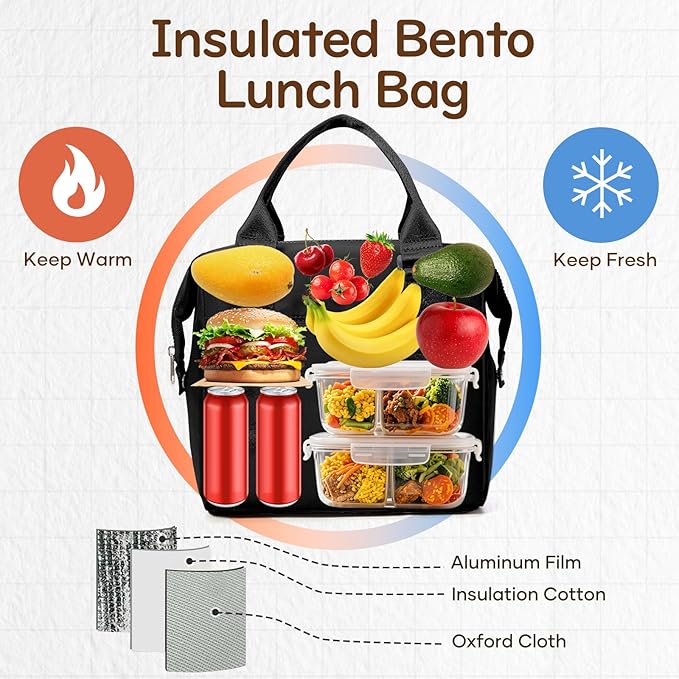 coowoz Lunch Box for Women Insulated Adult Lunch Tote Cooler Bag loncheras para - Image 5