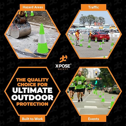 Xpose Safety 18” Lime Green Traffic Cone - Image 7