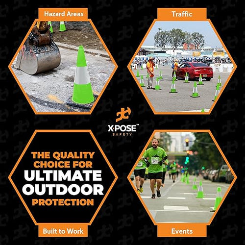 18” Lime Green Traffic Cone - Image 2