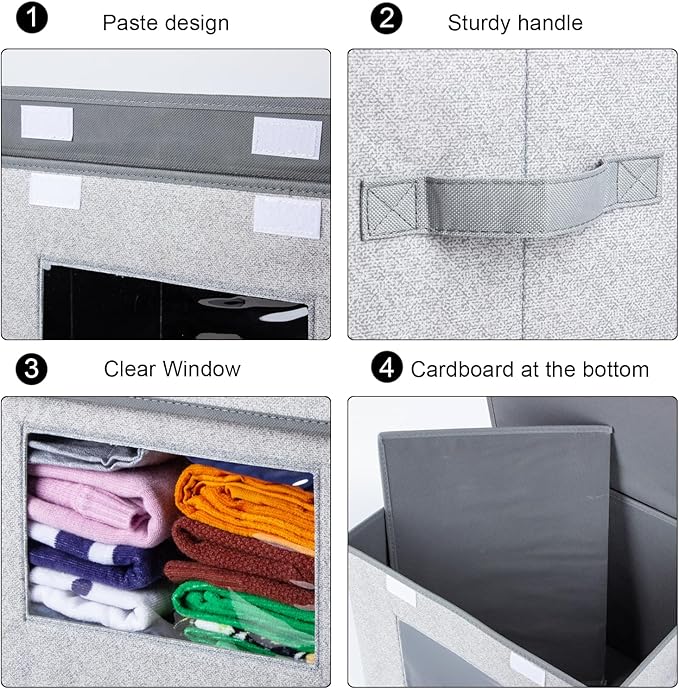 Univivi Larger Fabric Collapsible Storage Bins, Foldable Storage Boxes - Image 4