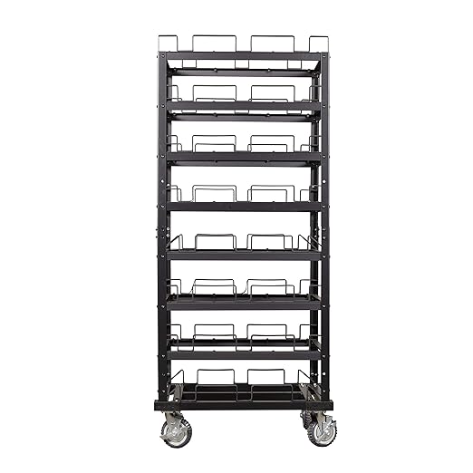 Trafford Industrial Stanchion Post Cart, 24 Posts, Horizontal Padded Storage - Image 7