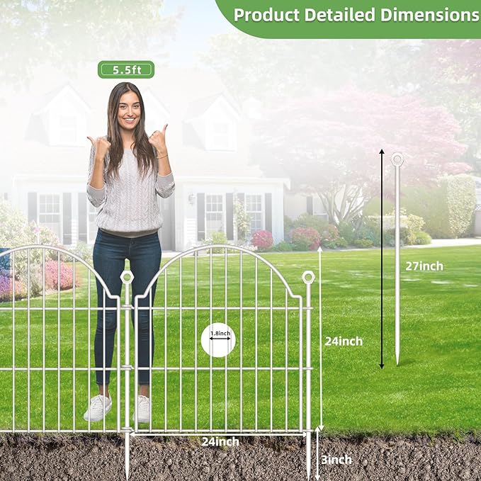 10 Panels No Dig Decorative Garden Fence - Image 2