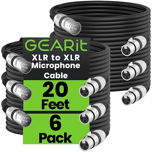 GEARit XLR Male to Female Microphone Cable 3-Pin Balanced Shielded Mixer by GEARit