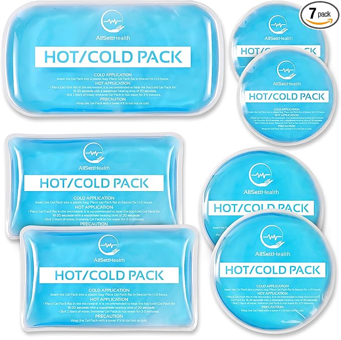 Reusable Hot and Cold Gel Ice Packs by AllSettHealth