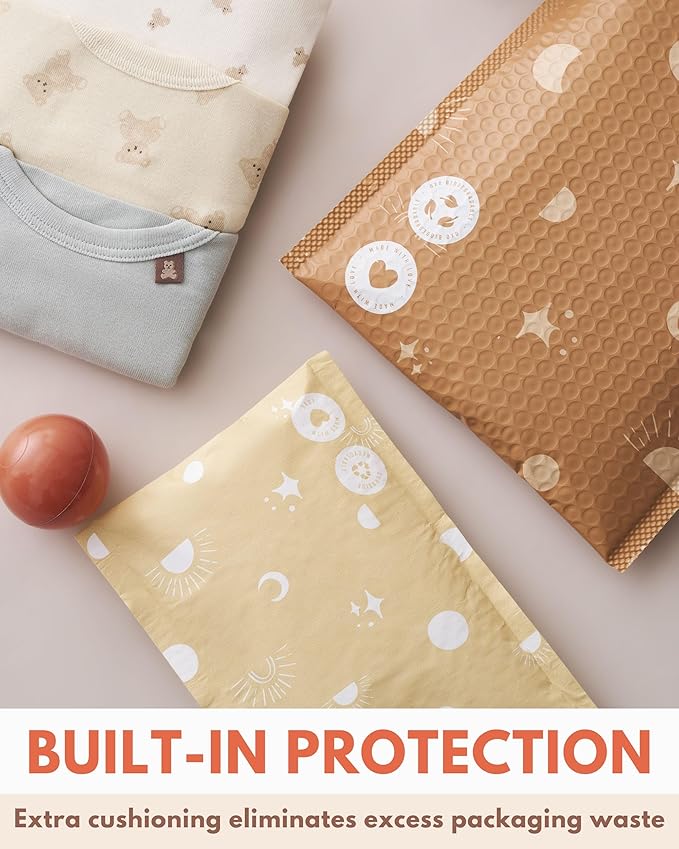 Paper Bubble Mailers 6x9-25 Pack Biodegradable Shipping Bags - Image 6