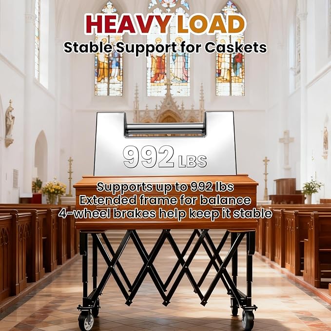 Funeral Stretcher Truck, 992LBS Folding Funeral Stretcher Cart - Image 2