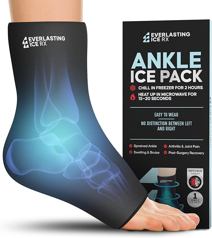 Ankle Ice Pack Wrap for Swelling, Reusable Foot Ice Pack Wrap by EverlastingIceRX