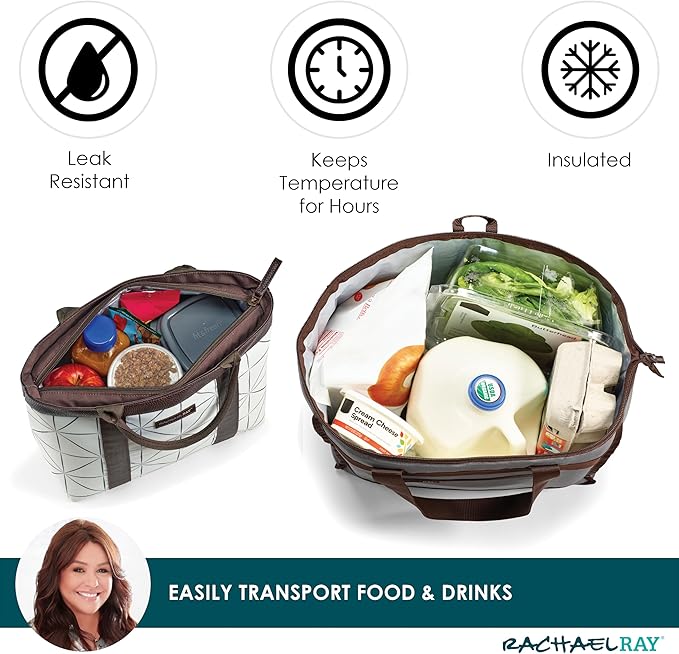 Rachael Ray Chillout Soft Cooler Bag, Large Reusable Insulated Grocery Bag - Image 3