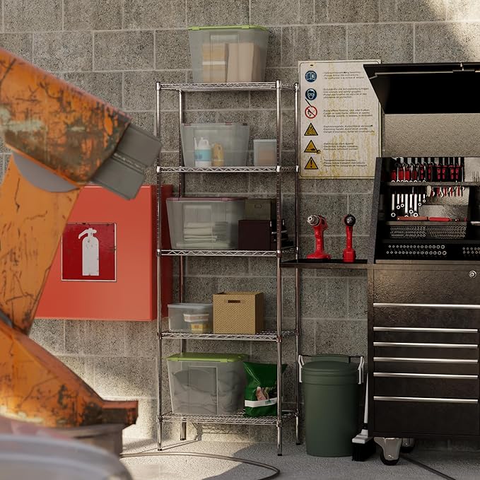 18" Deep x 30" Wide x 86" Height Wire Shelving Kit | 5-Tier | NSF Commercial - Image 2