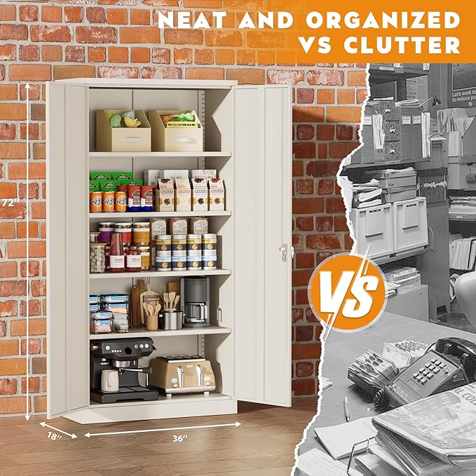 Greenvelly Steel SnapIt Storage Cabinet 72" Locking Metal Storage Cabinet - Image 3