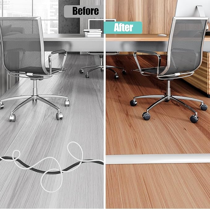 Floor Cord Cover Self Adhesive Cord Hider, 20FT Cable Management, Extension - Image 5