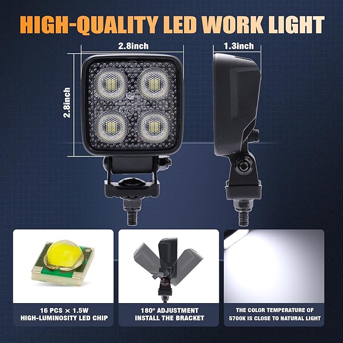 2.8 Inch 48W 5952LM LED Work Light Bar, - Image 4