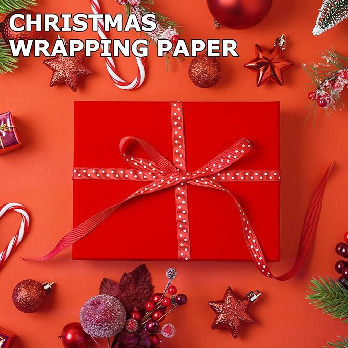 Vanhench 17.5"×963" Red Wrapping Paper Roll - Image 2