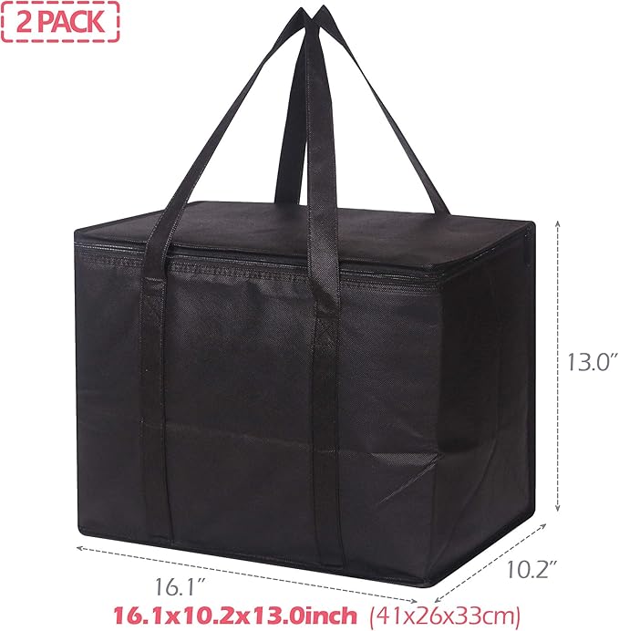 Set of 2 Large Insulated Reusable Grocery Bags - Image 2