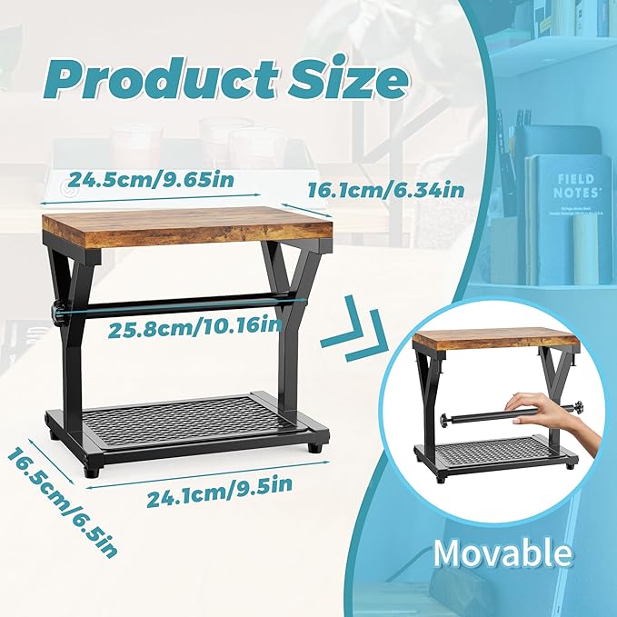 Thermal Label Holder for Rolls and Fanfold Labels, Wooden Sticker Roll Holder - Image 7