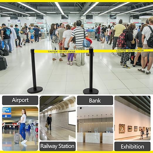 Therwen 6 Pack Heavy Duty Crowd Control Stanchions 9.8 ft Stainless Steel - Image 6