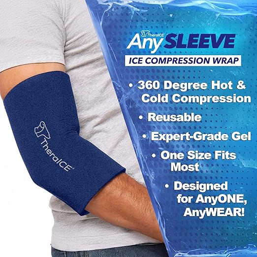 TheraICE Knee Ice Pack Wrap Compression ANYSleeve - Image 3