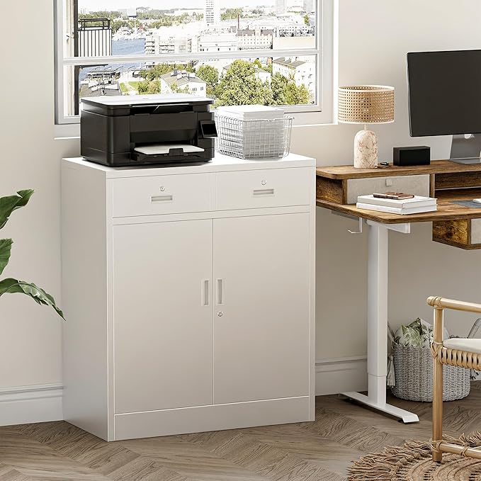 Metal Storage Cabinet with 2 Drawers 36" H - Image 2