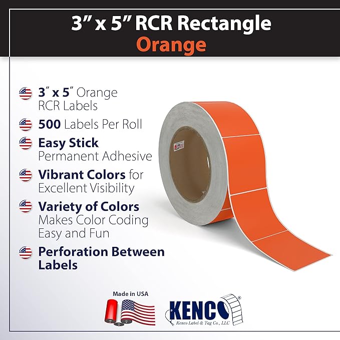 Kenco Color Coding 3 X 5 Rectangle Labels, Inventory Control Stickers 500 - Image 7