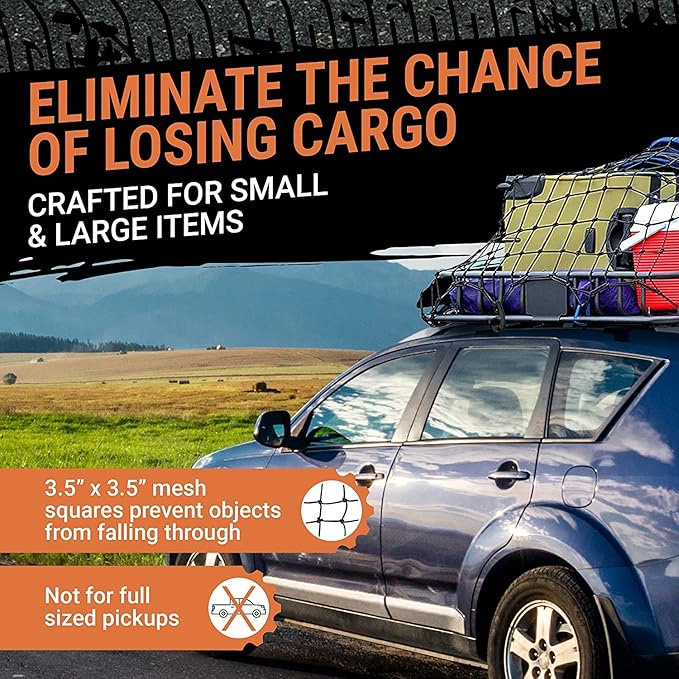 Truck Bed Cargo Net – 3 x 4 Foot, Heavy-Duty Elastic Mesh - Image 3