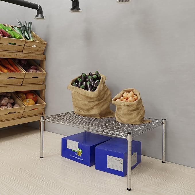24''W x 36''L x 14''H Chrome Plated Wire Dunnage Rack | Off The Floor Storage - Image 2